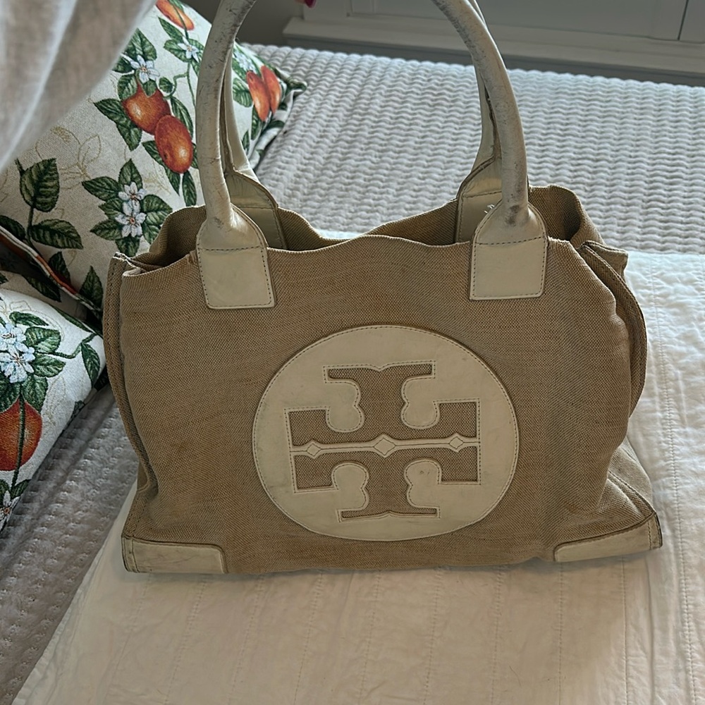 Well loved Tory canvas tote